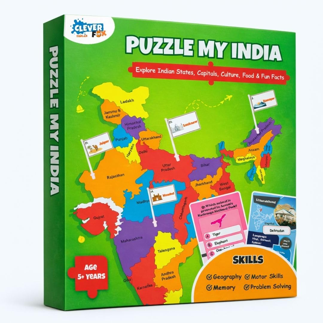 ★MAP MATE／SQUASH「GUTS vol.1 vol.2」25周年記念 Buy Puzzle My India – States & Capitals Educational Map Puzzle for